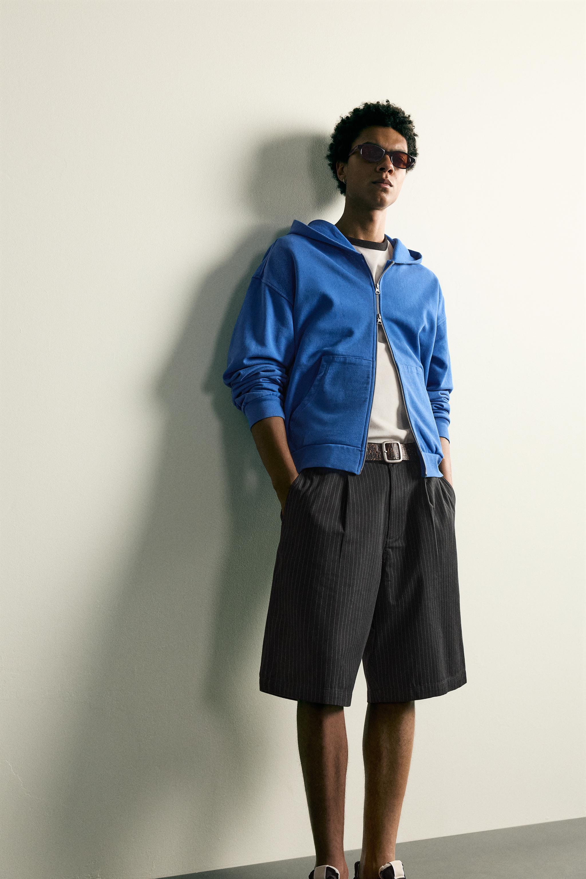 PINSTRIPE BAGGY FIT SHORTS